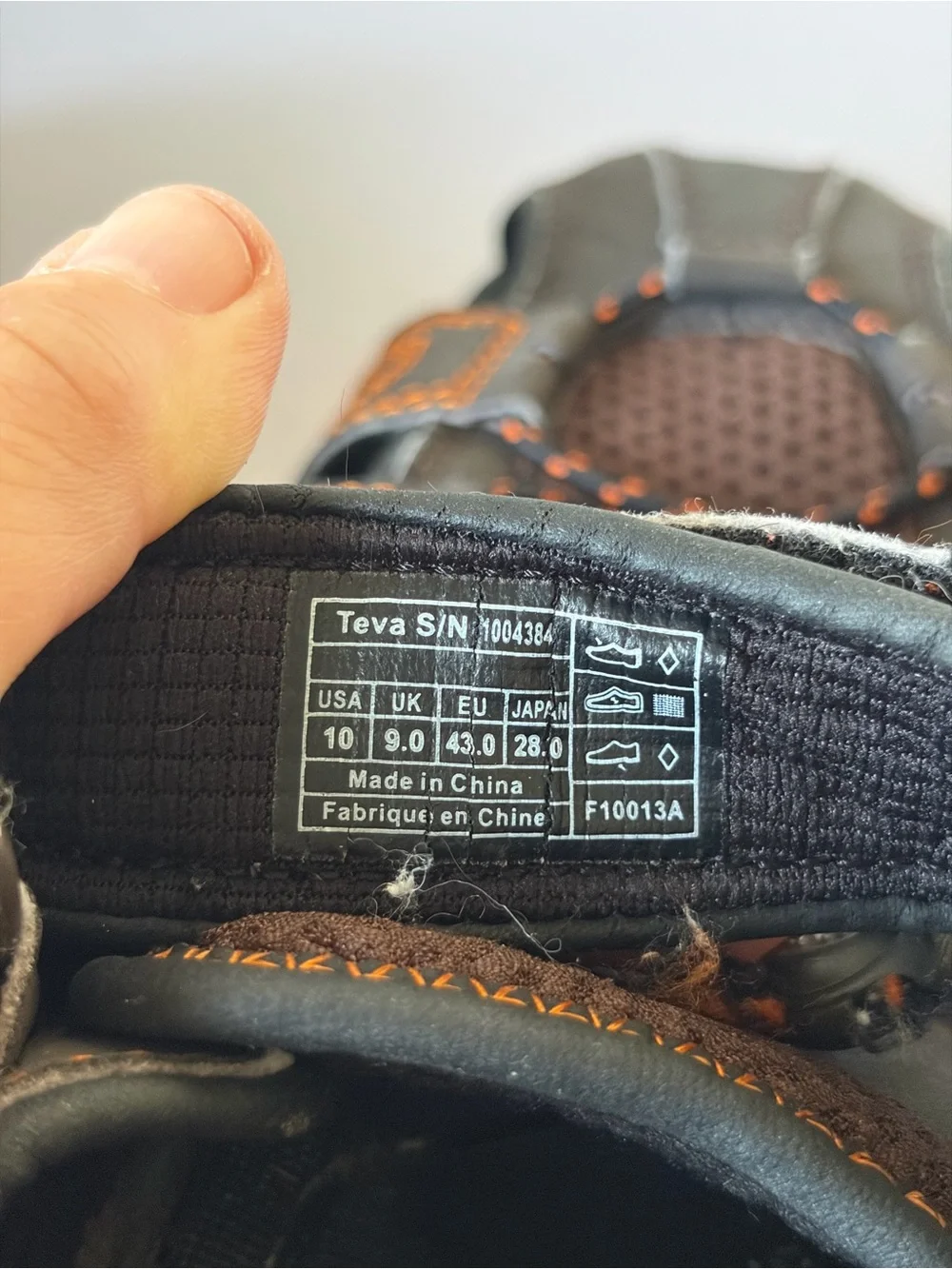 Teva Brown with Orange Stitching Outdoor Sandals